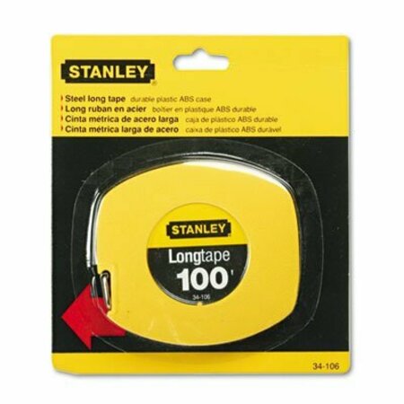 ORS NASCO Stanley, Long Tape Measure, 1/8in Graduations, 100ft, Yellow 34106